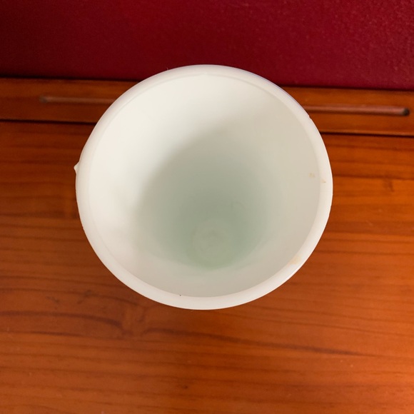 Vintage Milk Glass Footed Vase, Indiana Colony Harvest Grapes & Leaves Pattern - Picture 2 of 4